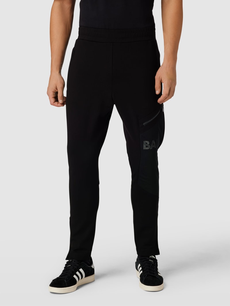 Slim Fit Sweatpants mit Mesh Modell 'Luois' in schwarz