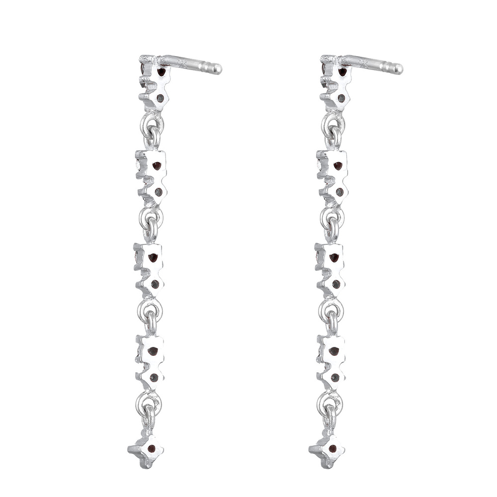 Elli Elli Boucles d'Oreilles Femmes pendentif d'oreilles étincelant avec cristaux rose Boucles d'oreilles