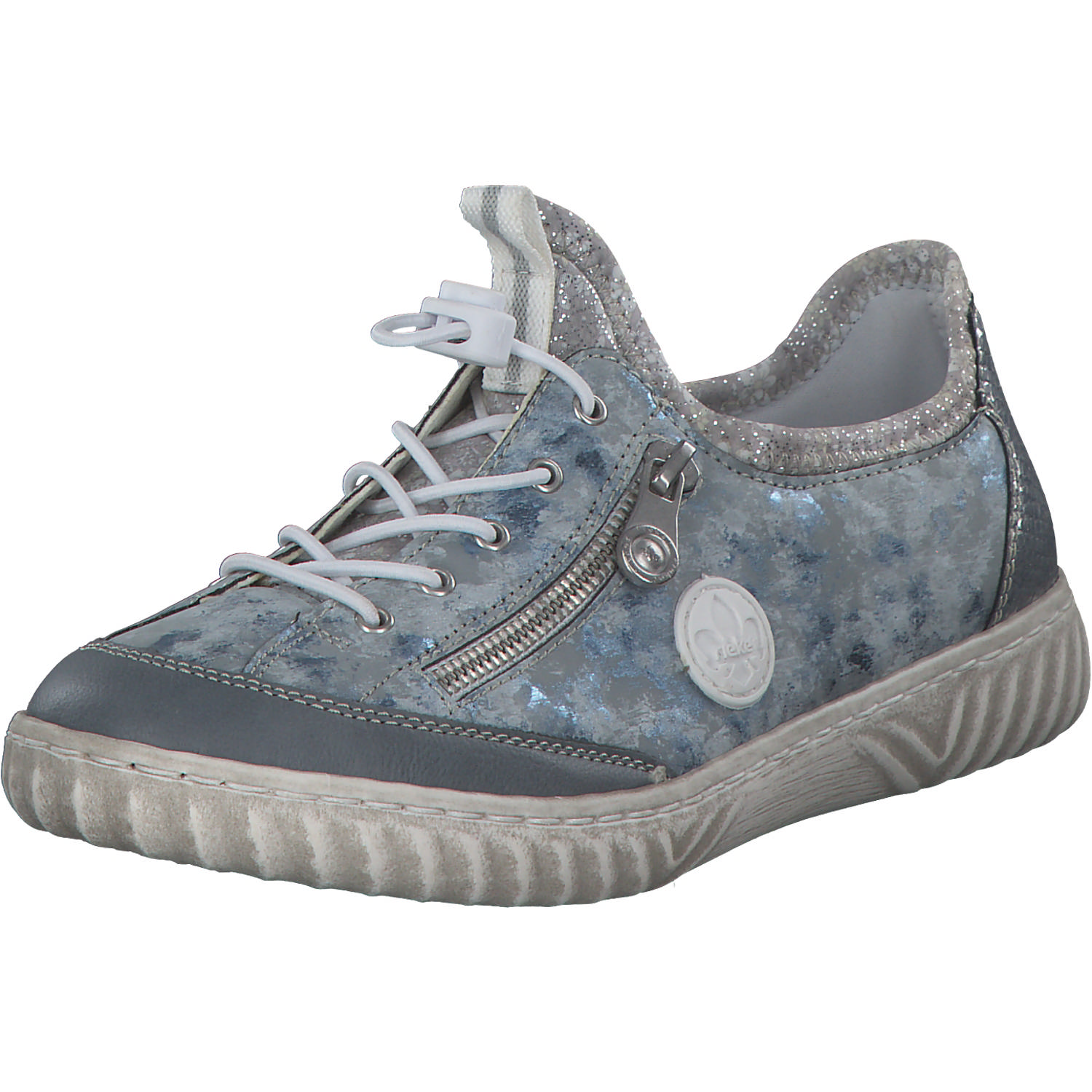 Rieker N0963, Schnürschuhe, Damen, adria/heaven/adria/silverflowe