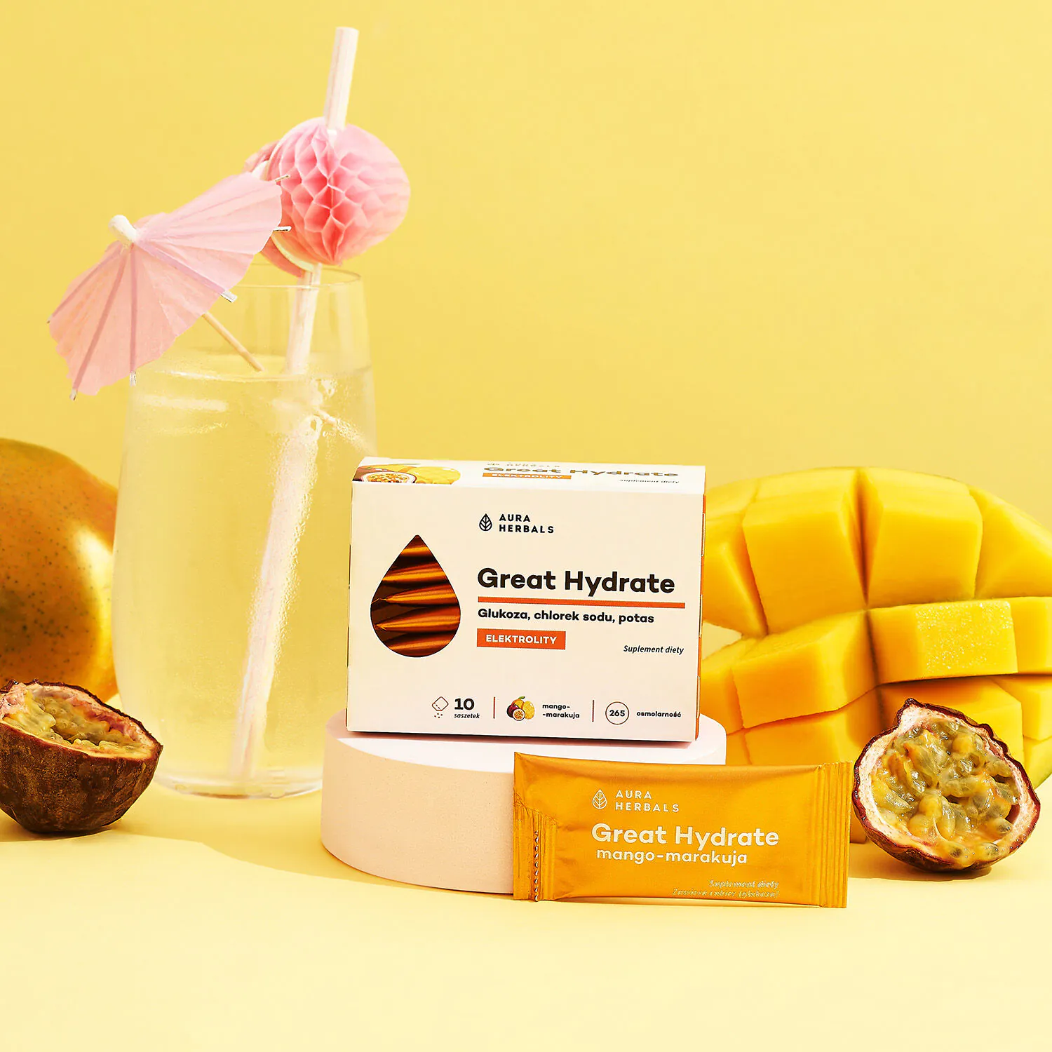 Aura Herbals Φακελάκια με μάνγκο και φρούτα του πάθους για υπέροχη ενυδάτωση
