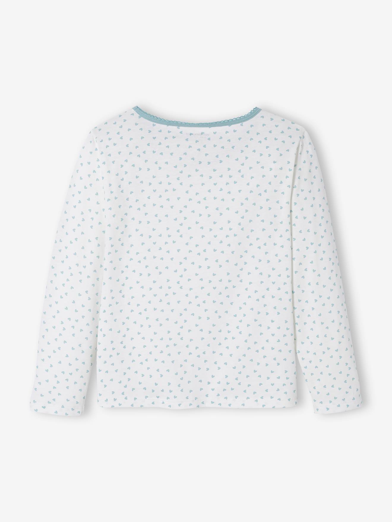 Lot de 2 T-shirts coeurs manches longues fille lot ivoire