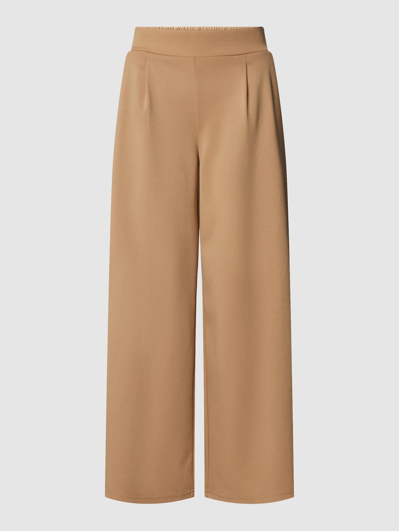 Stoffhose mit breitem elastischem Bund in camel