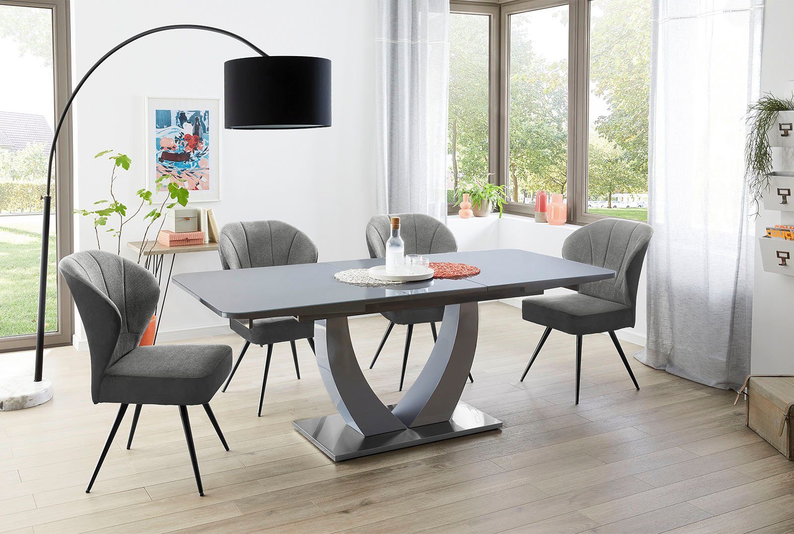 Jockenhöfer Gruppe Freischwinger Oder (Set, 4 St), mit Taschenfederkenpolsterung, Materialmix, in 2 Farben bestellbar