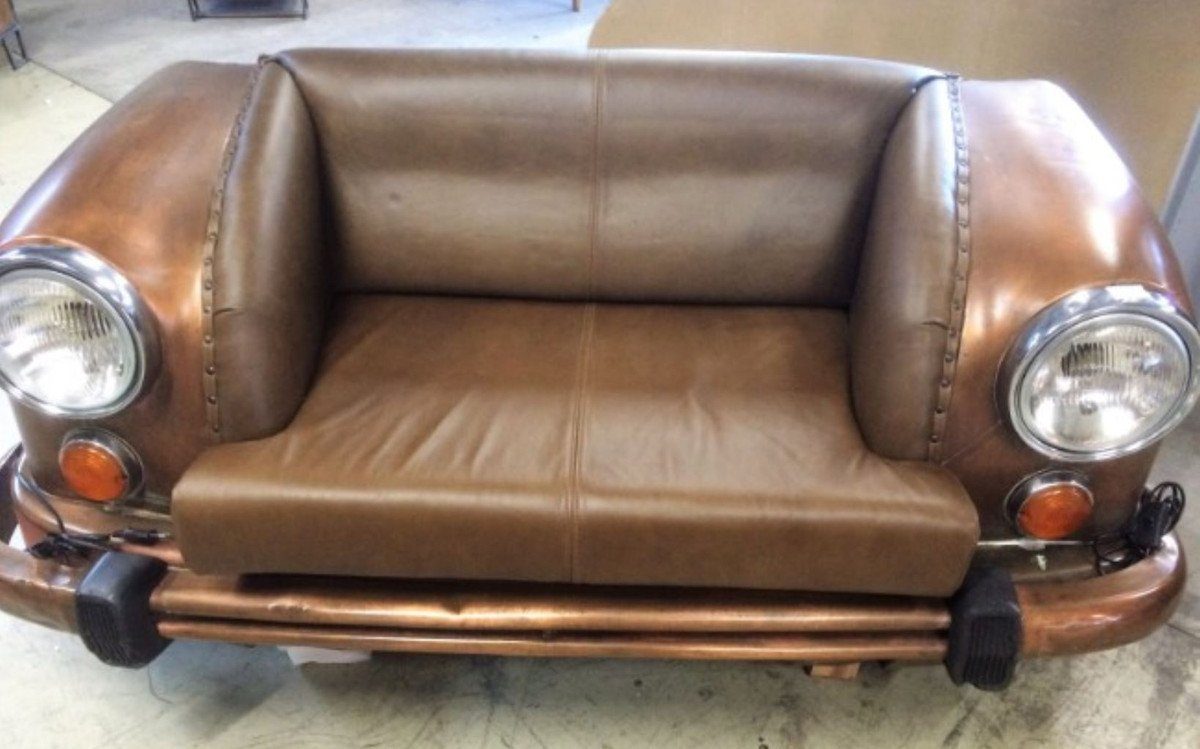Casa Padrino Kindersofa Designer Autosofa Braun / Bronzefarben 159 x 65 x H. 75 cm - Wohnzimmer Sofa im Auto Design - Wohnzimmer Auto Möbel