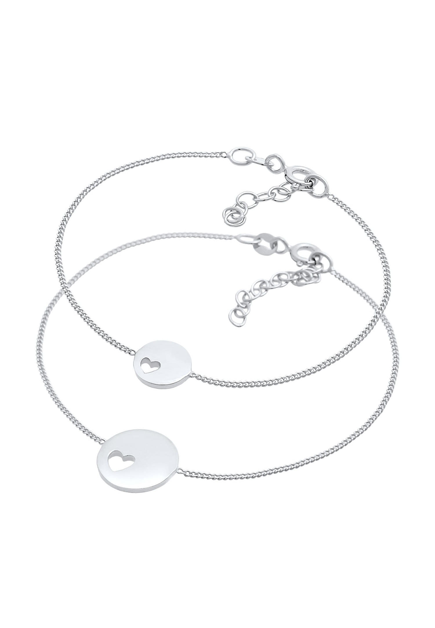 Elli Damen-Plakettenset Mutter-Kind-Herz aus 925er Sterlingsilber, vergoldet