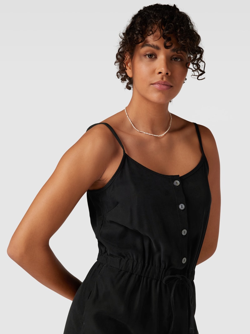 Playsuit mit Bindegürtel Modell 'MAGO' in schwarz