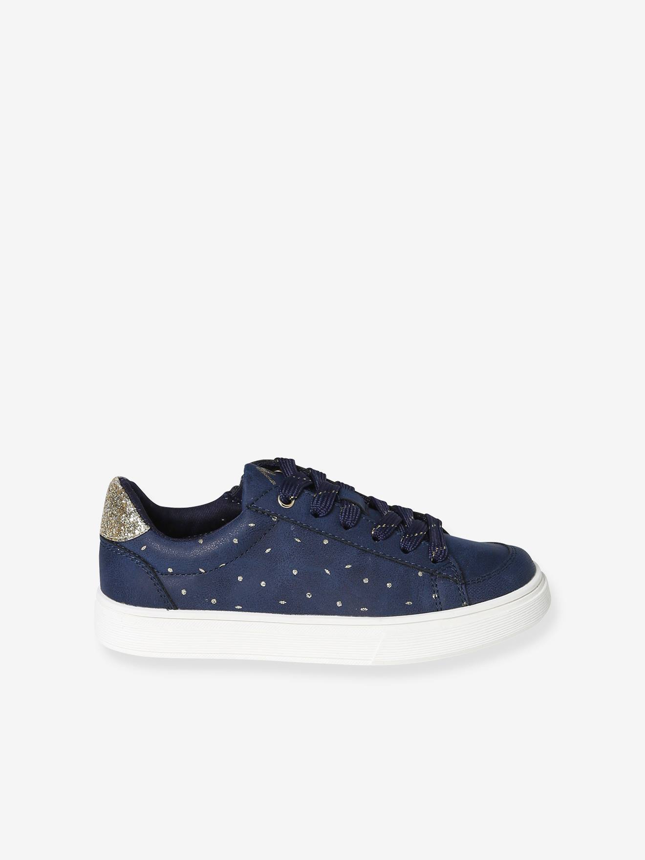 Vertbaudet Mädchen Sneakers mit Reißverschluss - blau bedruckt