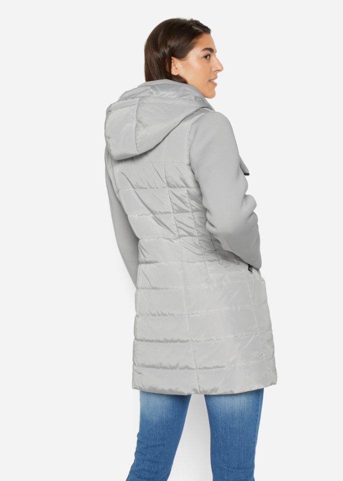 Jacke mit breitem Kragen und Kapuze