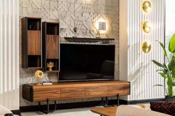 JVmoebel Wohnzimmer-Set Wohnwand Schrank Regal Schränke Wohnwände Sideboard Couchtisch 5tlg., (5-St., 1x Lowboard + 2x Wandschranke + 1x Wandregal + 1x Couchtisch), Made in Europa