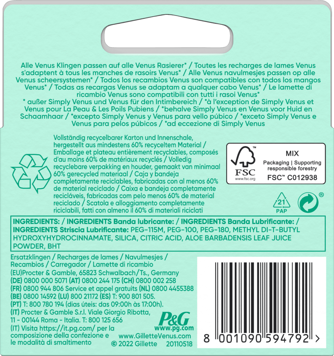 Rasierklingen, Smooth Sensitive, 4 St