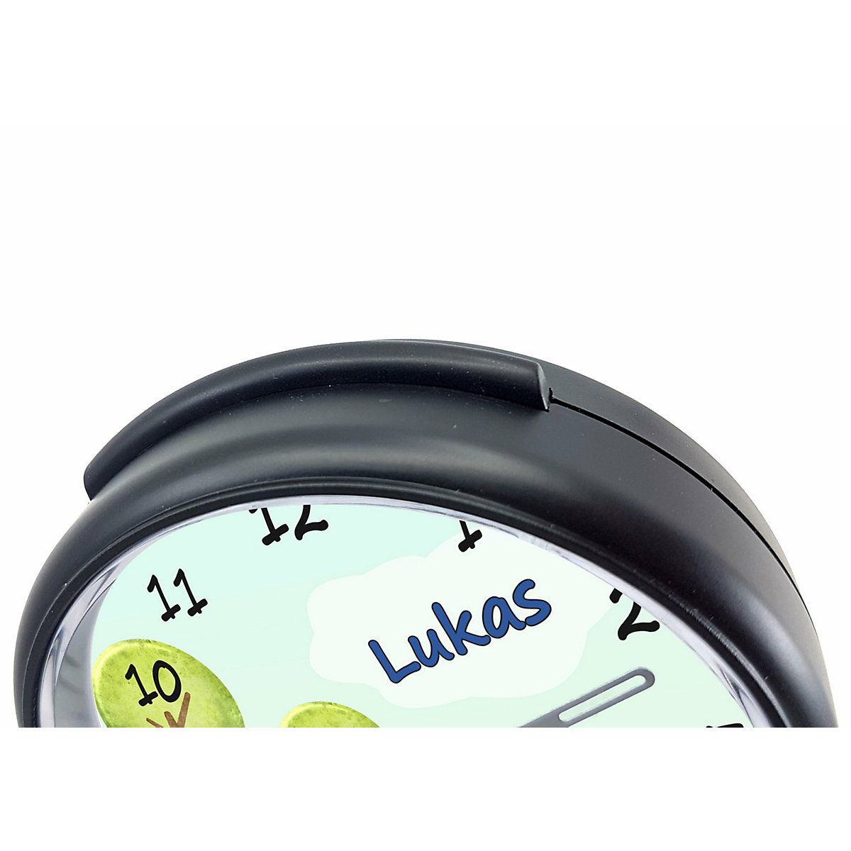 Kinder Funkwecker personalisiert mit Namen Polizei Atom-/Funkuhr, 12-Stunden-Anzeigeformat, Schlummerfunktion, Nachtlicht, Geräuschlos/Ohne Ticken