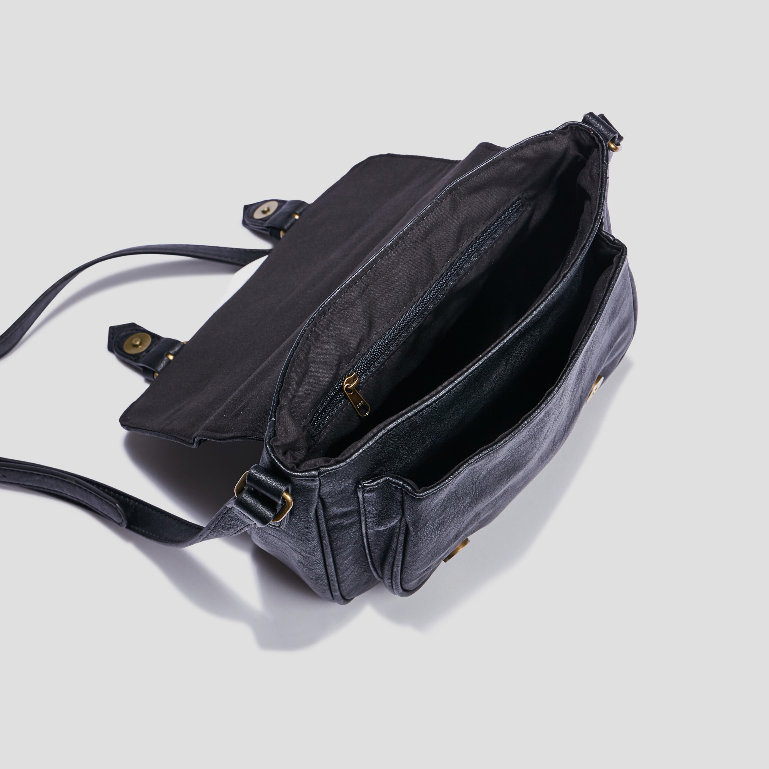 Sac cartable à bandoulière noir femme | La Halle