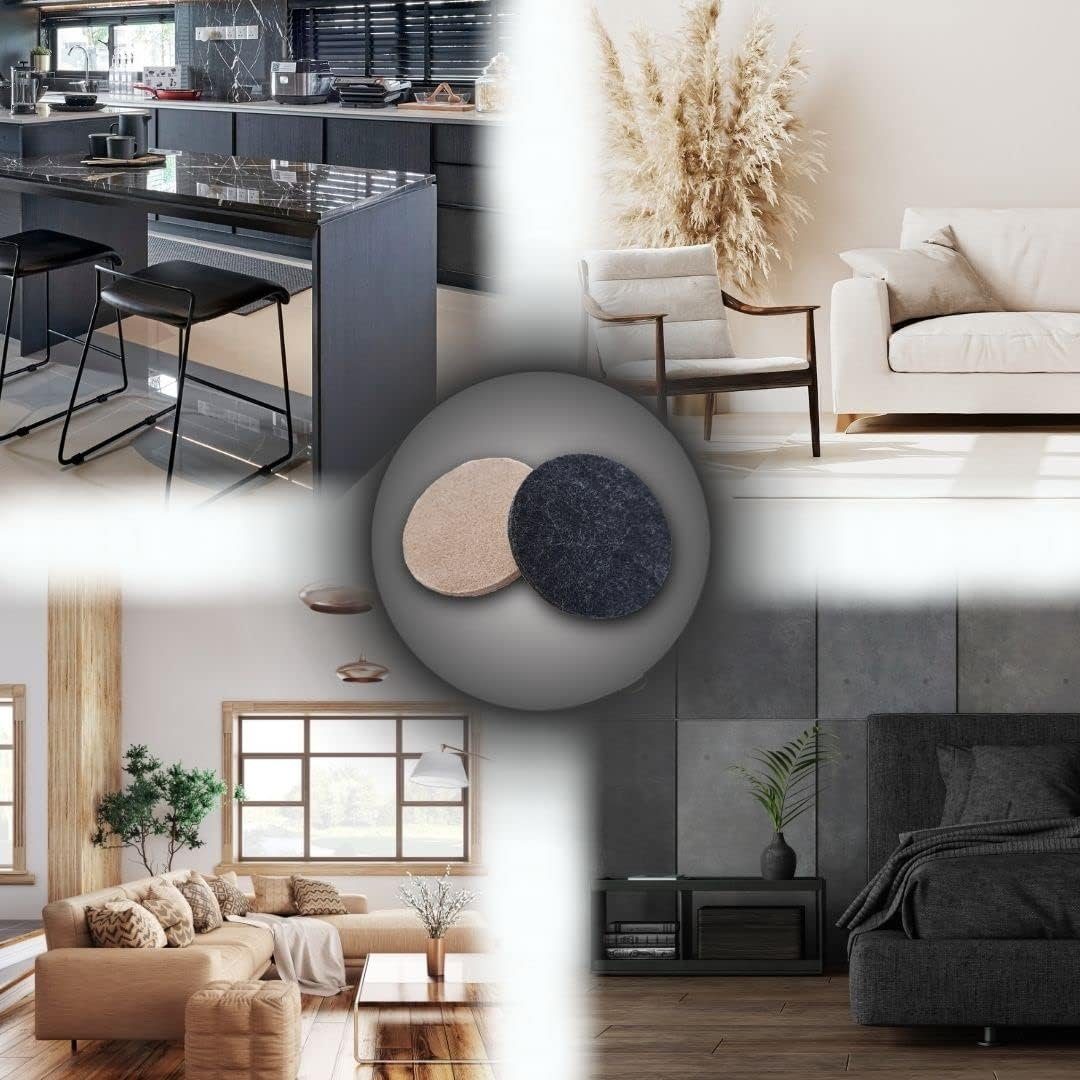 ToCi Filzgleiter Filzgleiter 300 Stk. Schwarz/Beige Mix selbstklebend Möbel Bodenschutz