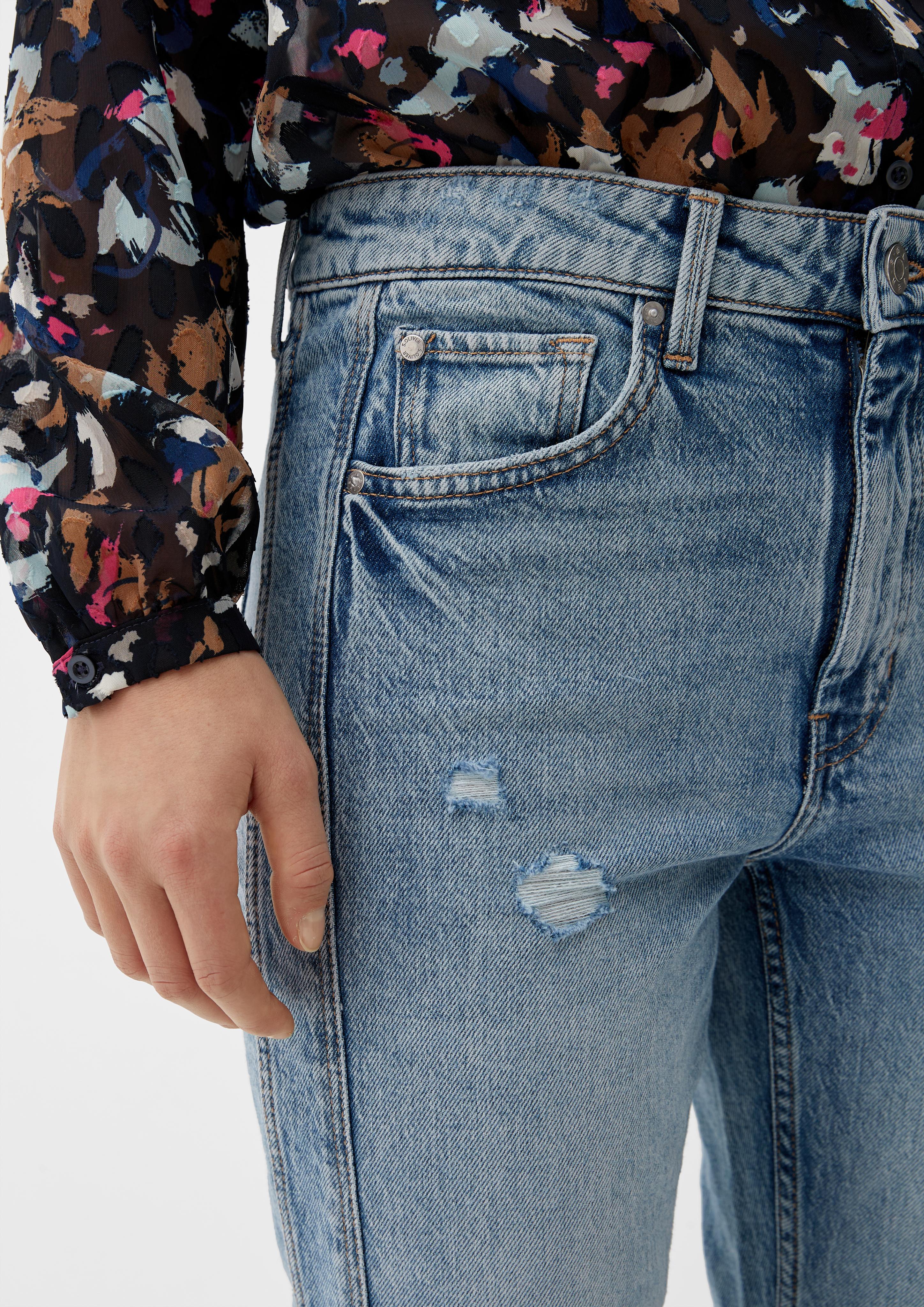 Cropped-Jeans Karolin / Regular Fit / High Rise / Straight Leg   2125429-53Z4