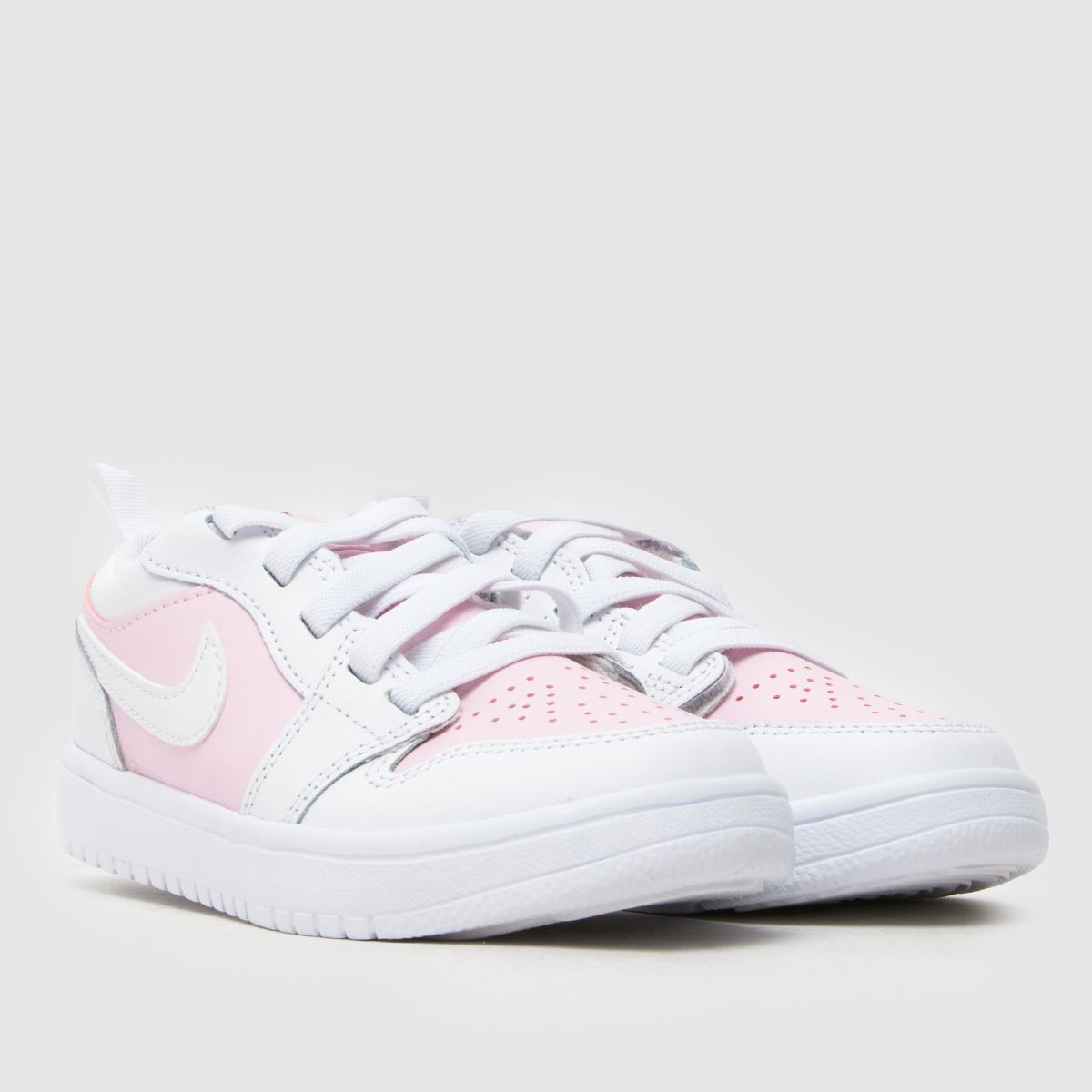 Nike Jordan 1 Low Alt flickor juniorträningsskor i vit och rosa