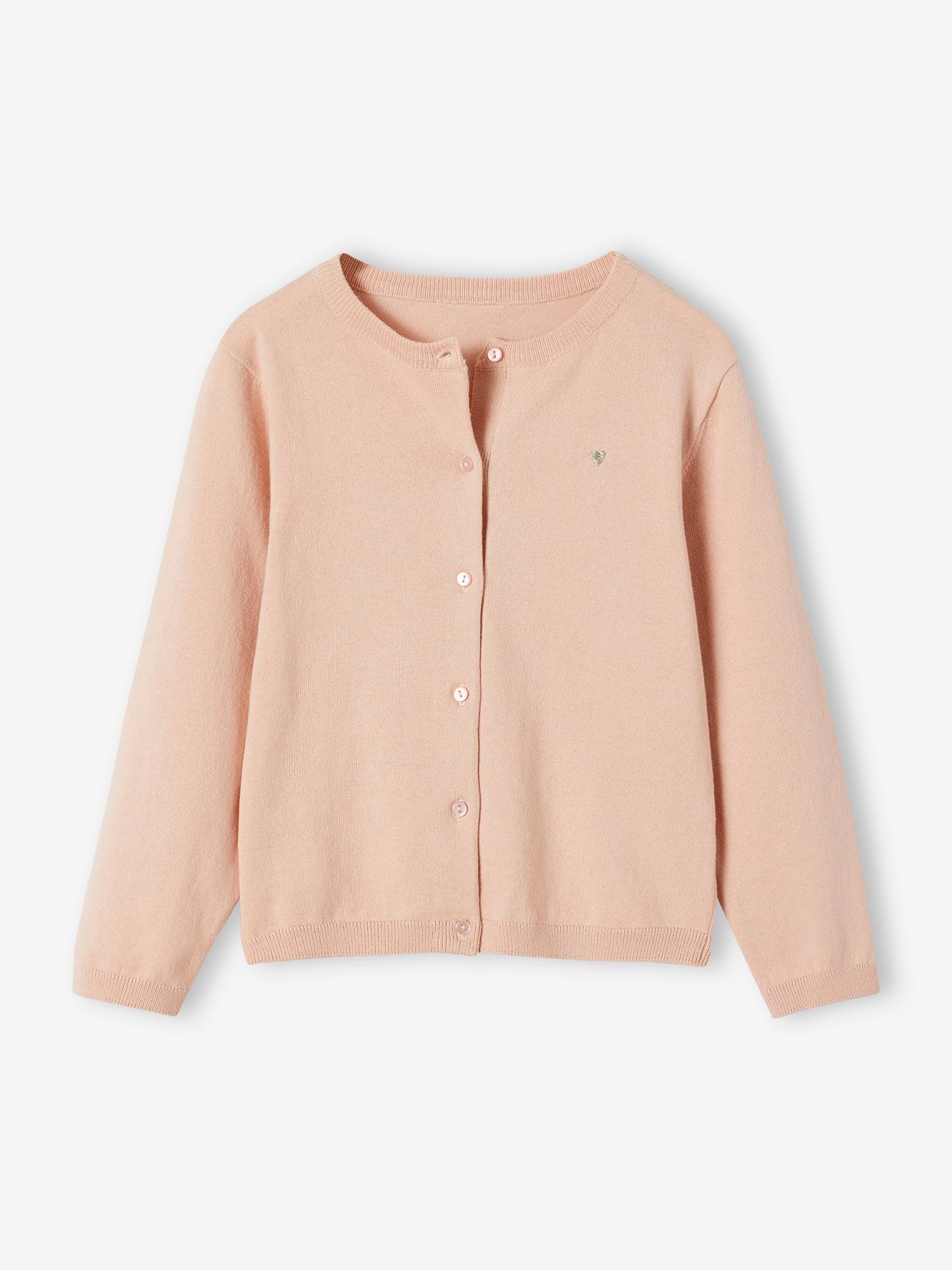Vertbaudet Mädchen Strickjacke BASICS Oeko-Tex - mandelgrün