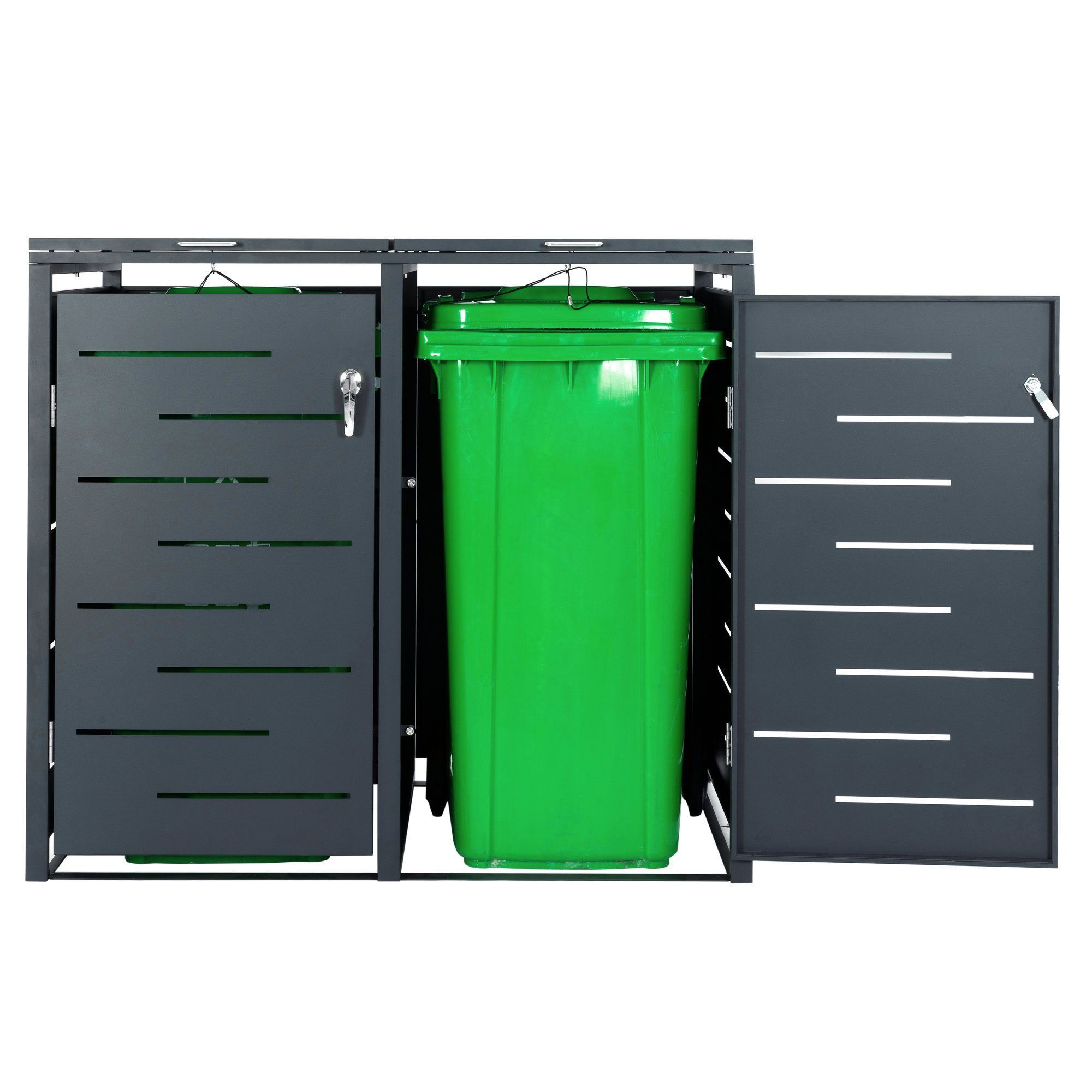 Zelsius Mülltonnenbox Mülltonnenbox für vier Mülltonnen, Anthrazit RAL 7016 (Set, 3)