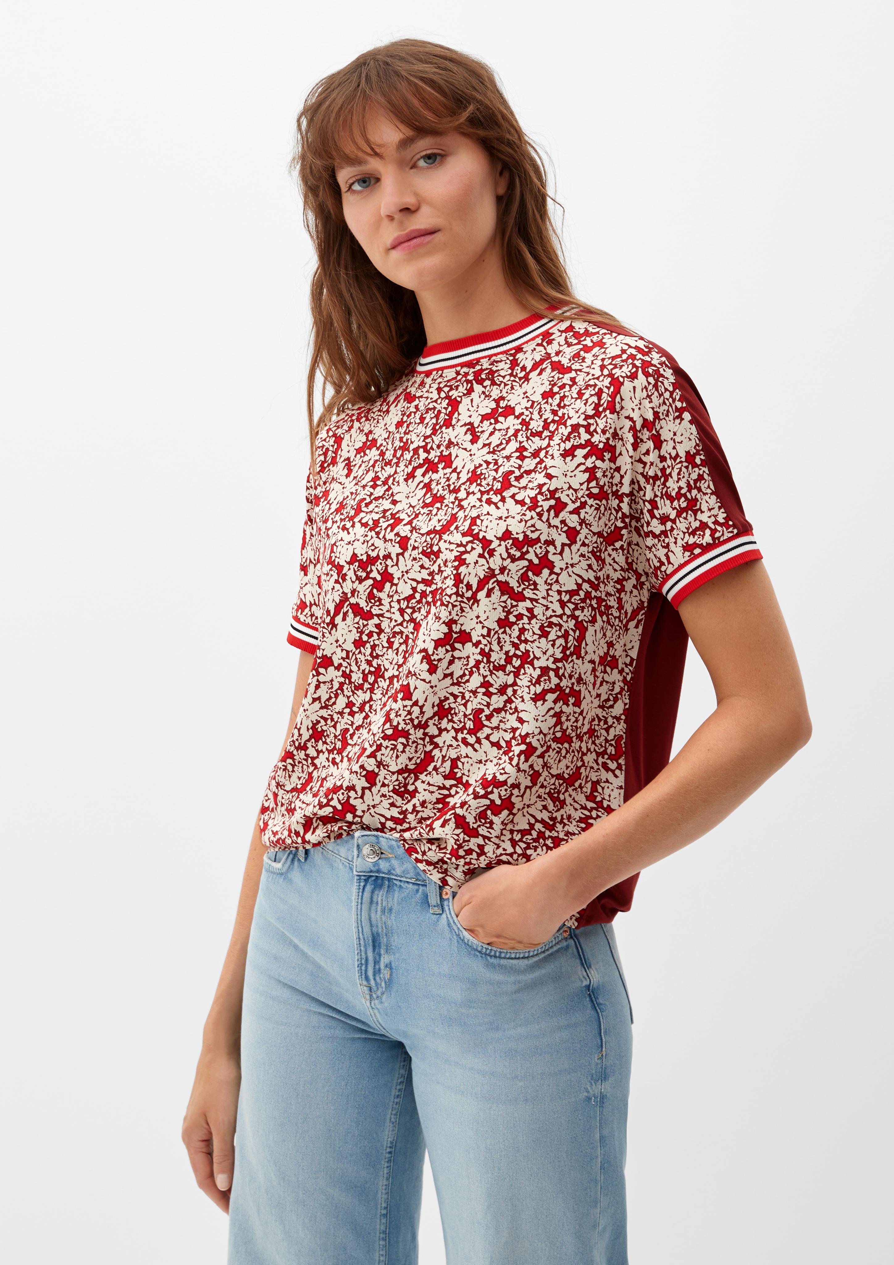 Materialmix-Shirt mit Print  2121686-31A1