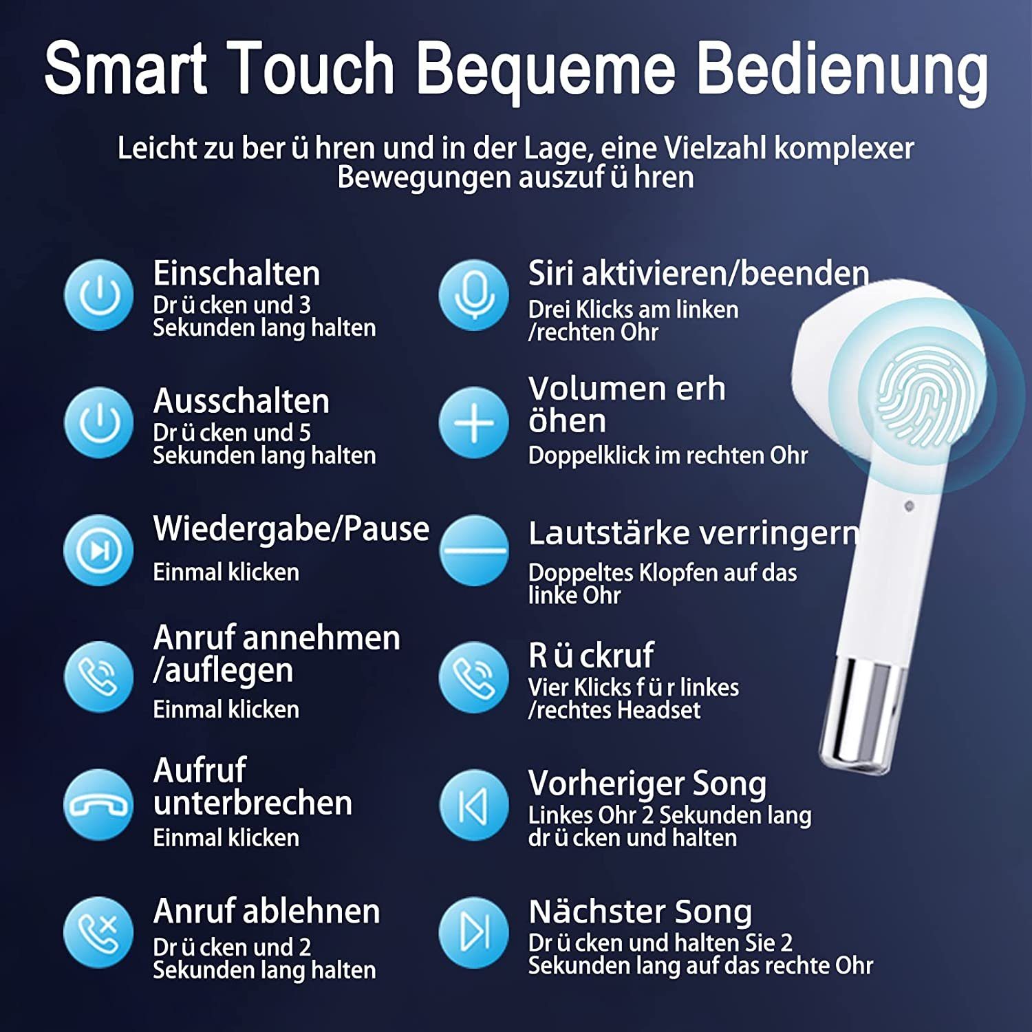 Manike AP19 Pro ANC ENC Bluetooth-Kopfhörer (Siri, Google Assistant, Bluetooth)