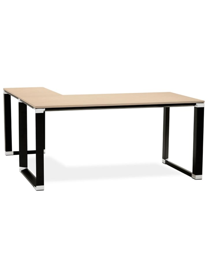 KADIMA DESIGN Eckschreibtisch 170x160 cm platzsparend funktional in Beige-Schwarz günstig kaufen 170 x 160 x 73 cm