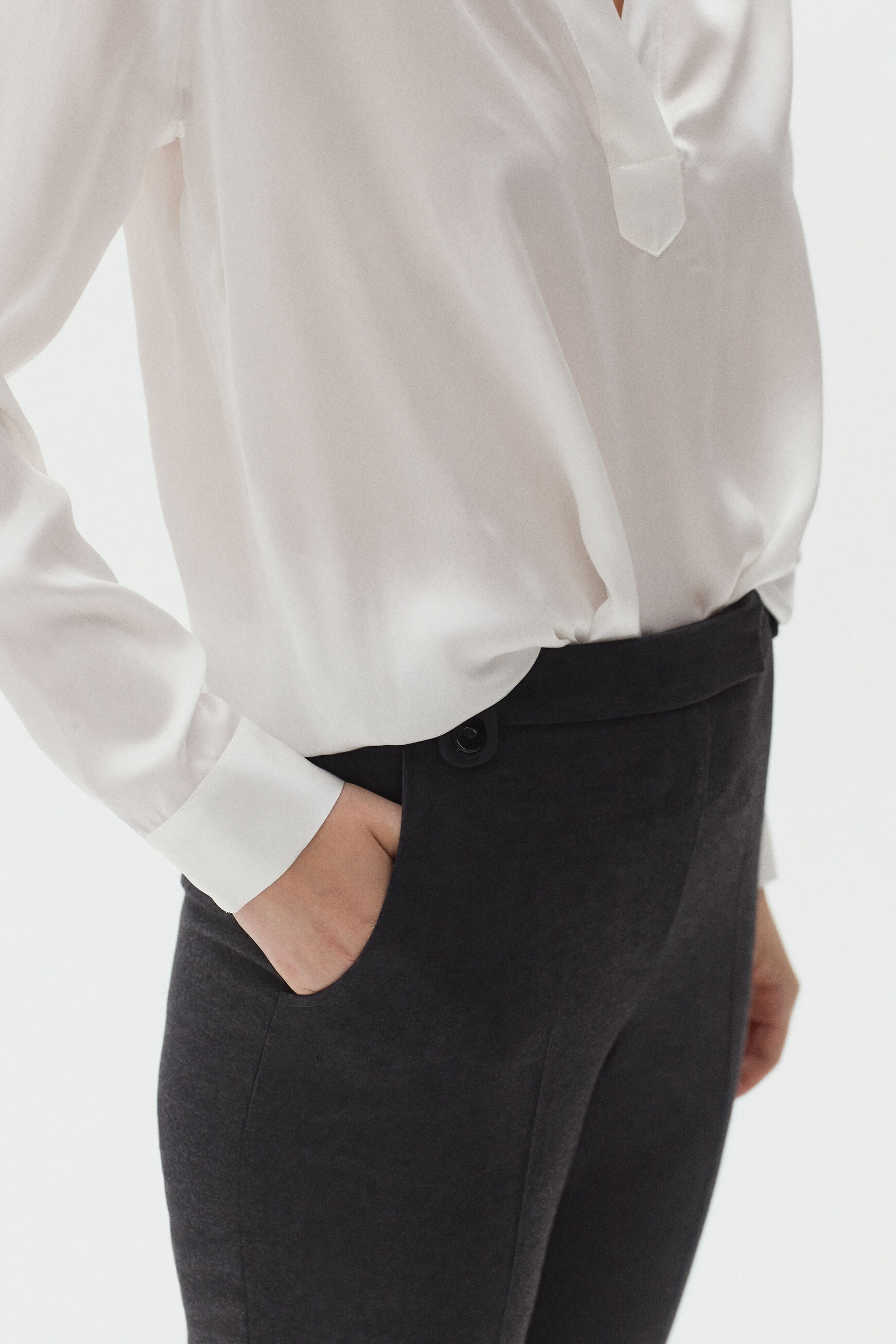 pantalon claude gris fonce femme