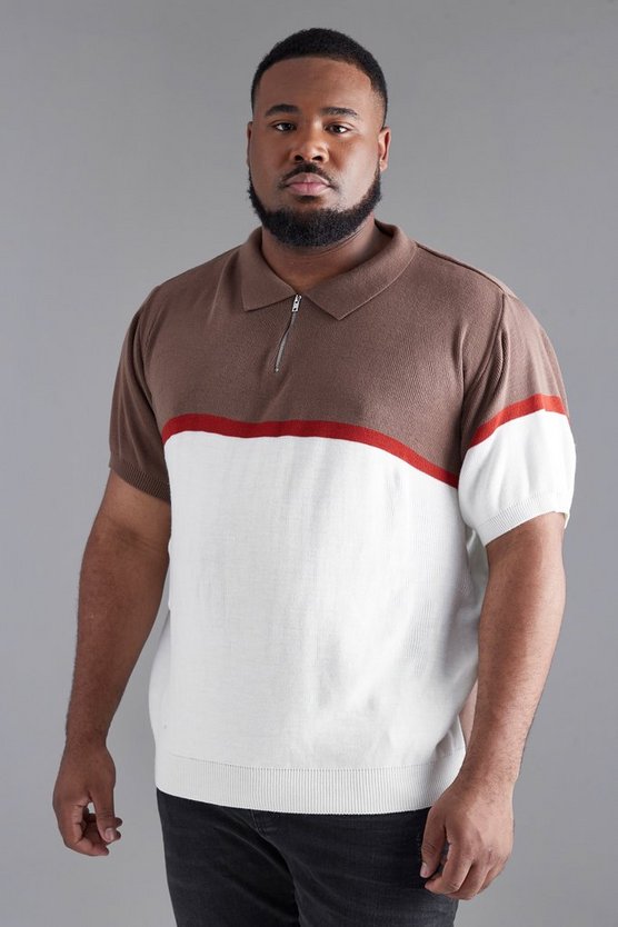 Plus Colorblock Poloshirt