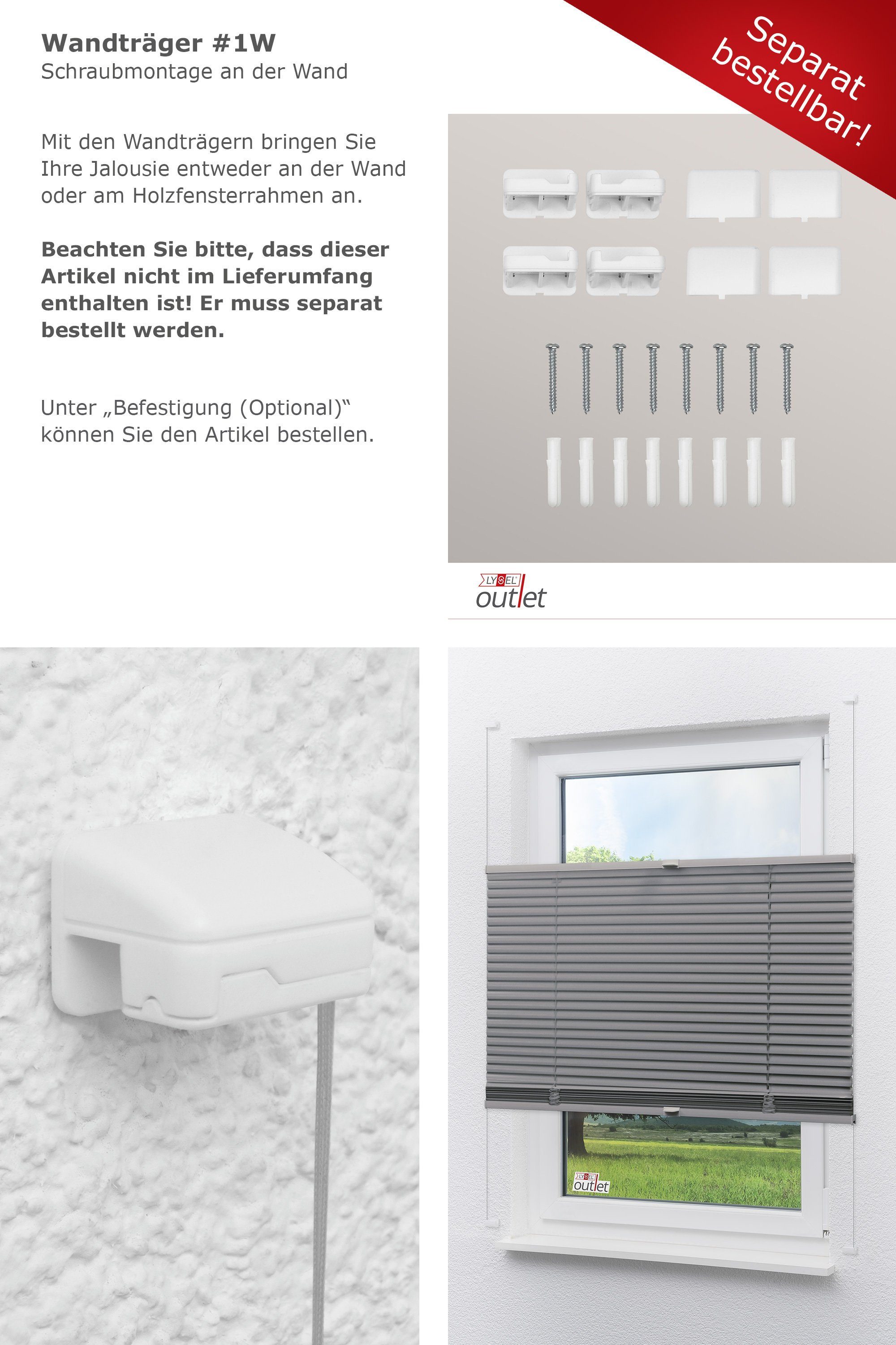 Jalousie Alu 20mm verspannt Silber, LYSEL®, HxB 130x50cm