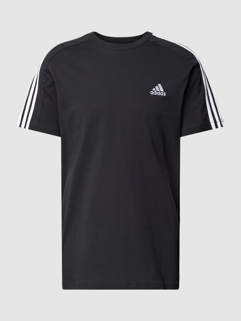 T-Shirt mit Label-Stitching in schwarz