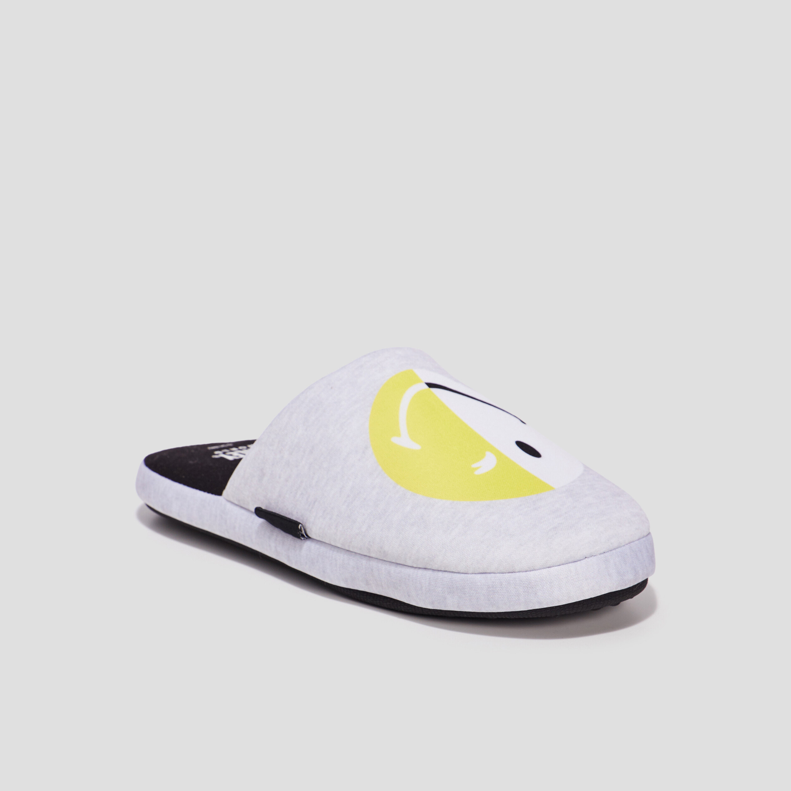 Chaussons mules Smiley World gris homme | La Halle