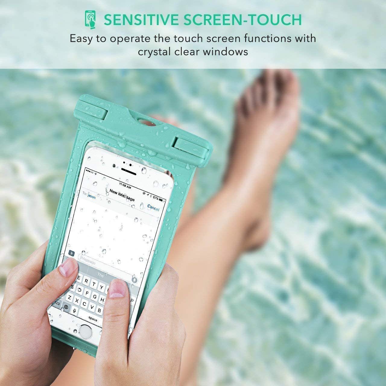 MORRENT Handyhülle wasserdichte Handyhülle Unterwasser Wasserfeste - 7 Zoll DOPPELT VERSIEGELT Wasserdicht Handy Hülle Handytasche für iPhone 12 SE 11 Pro XS Max XR X 8 7 6+ Samsung Huawei etc 17,8 cm (7 Zoll)