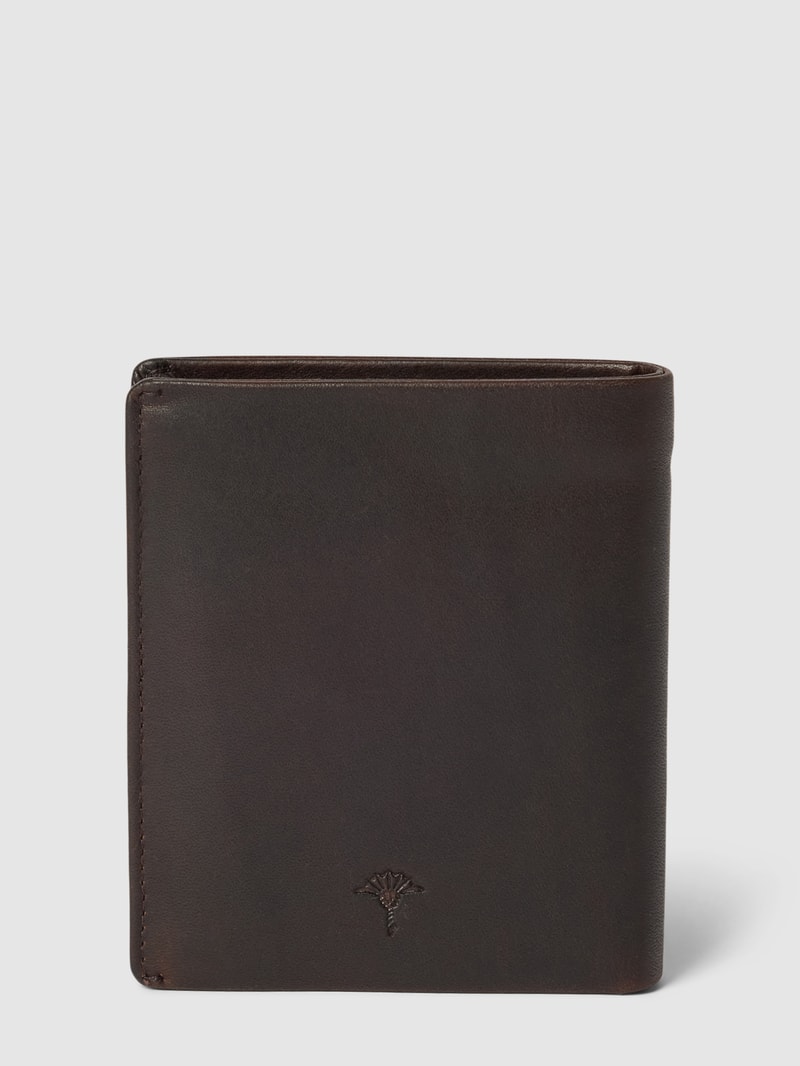 Portemonnaie mit Label-Detail Modell 'LORETO' in mittelbraun