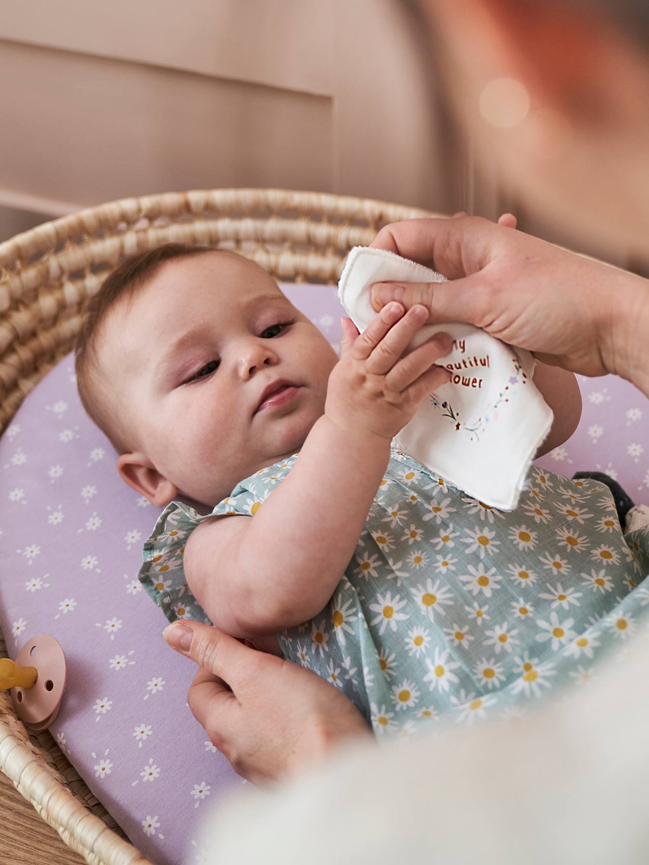 Vertbaudet Bio-Kollektion: 10er-Pack Baby Waschlappen mit Aufbewahrungsbeutel Oeko-Tex - farblich sortiert/provence