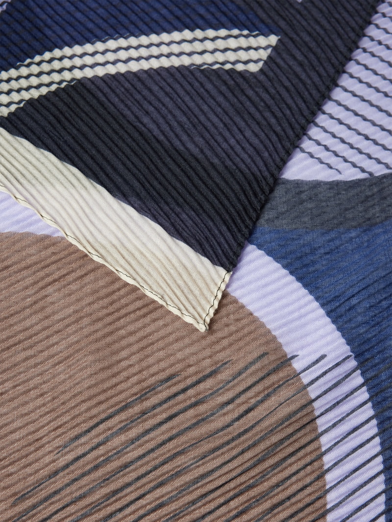 Schal mit Allover-Muster Modell 'Adoli' in marineblau