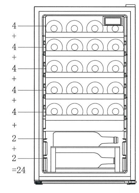 Hanseatic Weinkühlschrank HWC24FCBH, für 24 Standardflaschen á 0,75l