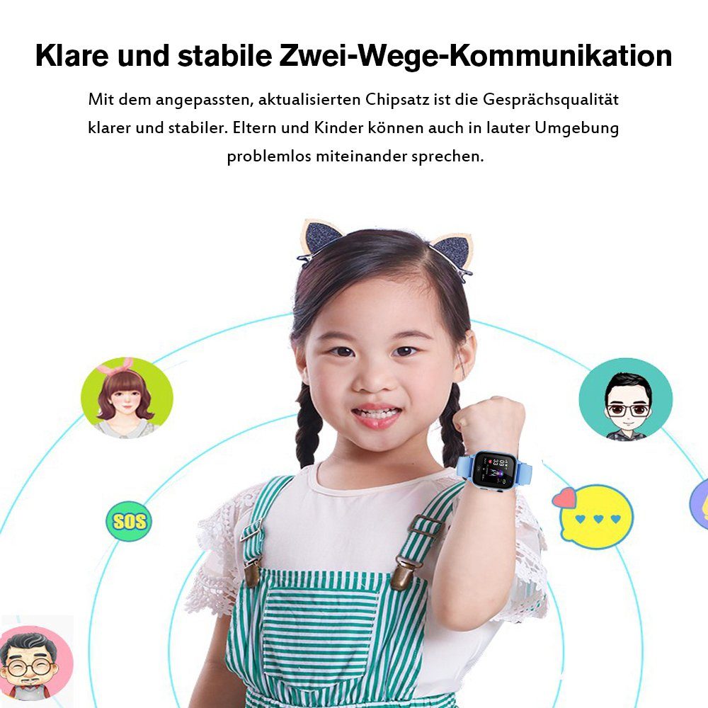 Bothergu Smartwatch, Jungen Mädchen 3-13 Jahre Kinder Geburtstagsgeschenk (Blau)