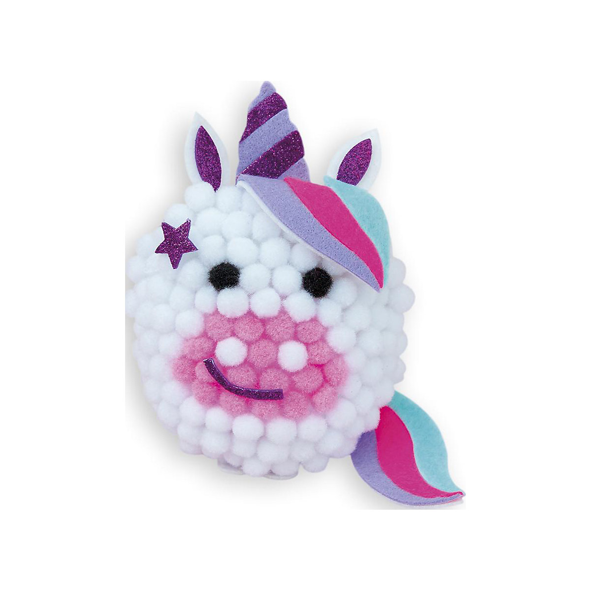 Einhorn aus Mini-Pompons zum Basteln