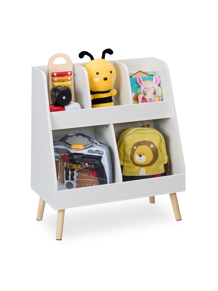 relaxdays Kinderregal in Weiß/ Natur - (B)60 x (H)66 x (T)30 cm günstig kaufen onesize