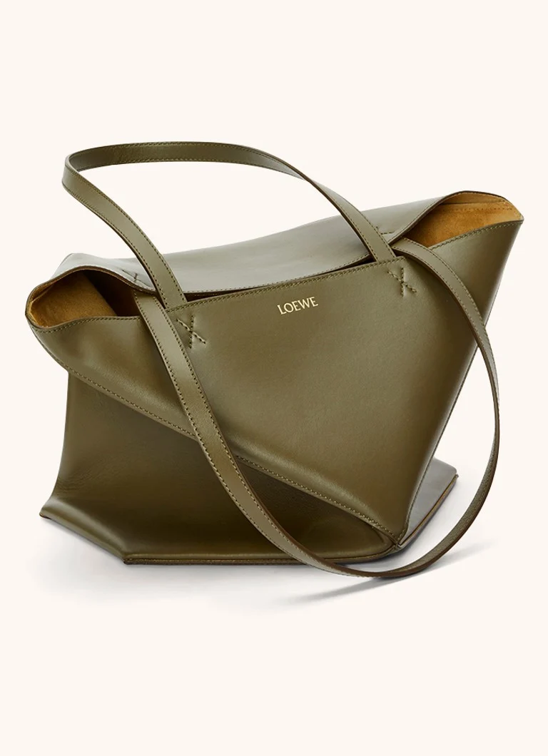Borsa tote media LOEWE Puzzle Fold in pelle di vitello