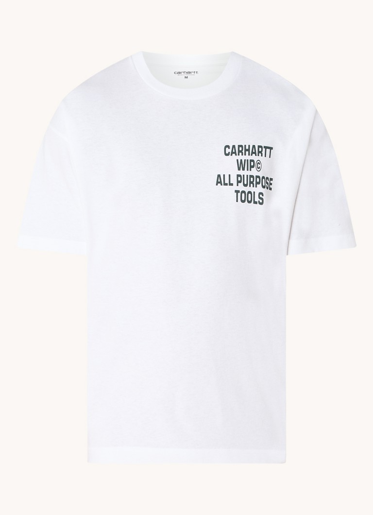 „Carhartt WIP Cross Screw“ marškinėliai iš ekologiškos medvilnės su logotipu ir spauda nugaroje