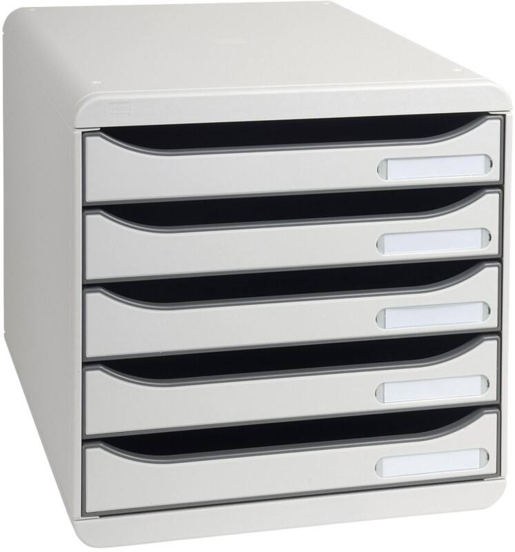 Exacompta Schubladenbox BIG-BOX PLUS Kunststoff Lichtgrau 27,8 x 34,7 x 27,1 cm