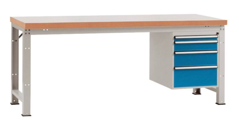 Manuflex Werkbank Complete Basic PROFI Standard Stahl, Kunststoff Lichtgrau 1.500 x 700 x 840 mm