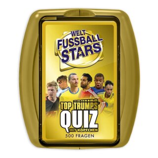 Weltfußballstars Kartenspiel Quiz in Metallbox (DE)