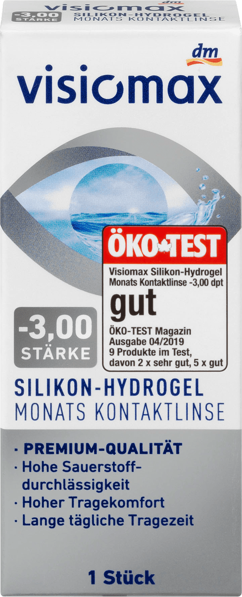 Silikon-Hydrogel Monatskontaktlinse Dioptrie -3,0, 1 St
