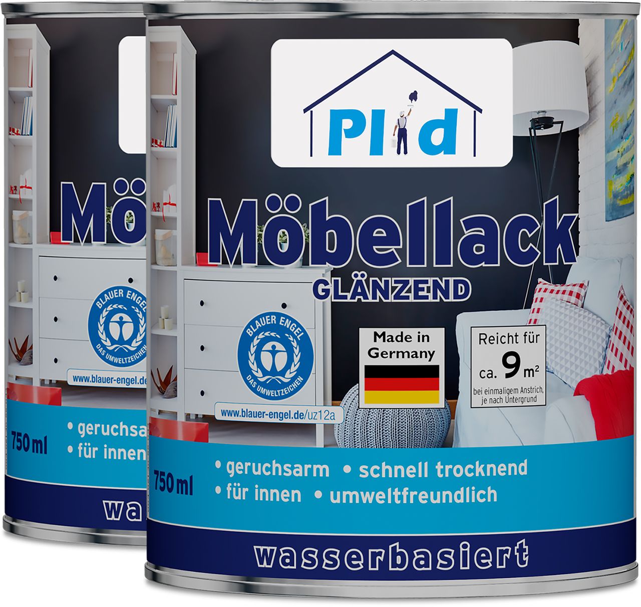 Plid Premium Möbellack Weisslack Türenlack Holzlack Spielzeugfarbe Weiß - Glänzend