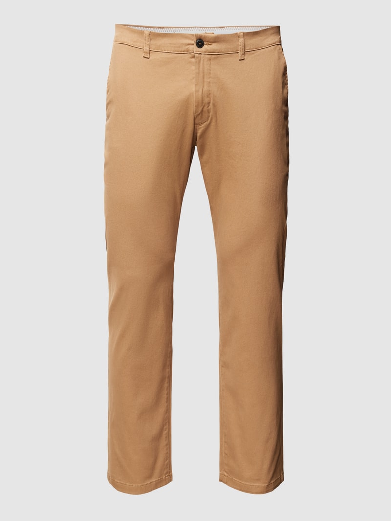 PLUS SIZE Stoffhose mit Knopf- und Reißverschluss Modell 'MARCO' in cognac