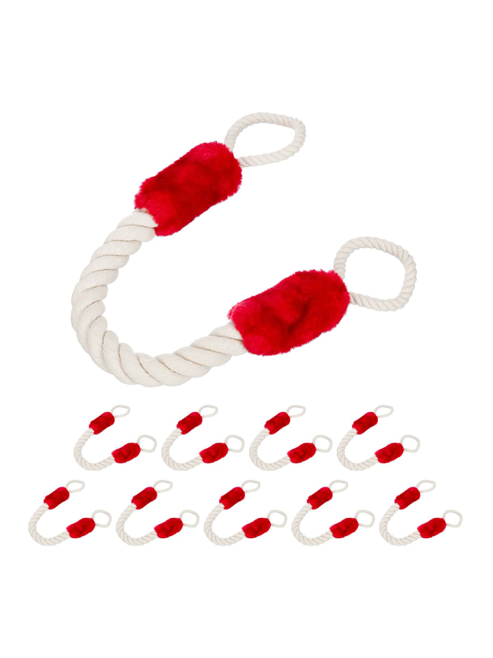 relaxdays 10 x Türkordel in Creme/ Rot günstig kaufen onesize