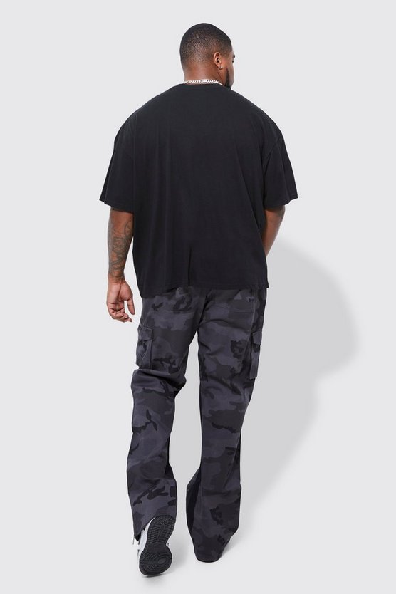 Plus kastiges Oversize Neon T-Shirt mit Man-Print