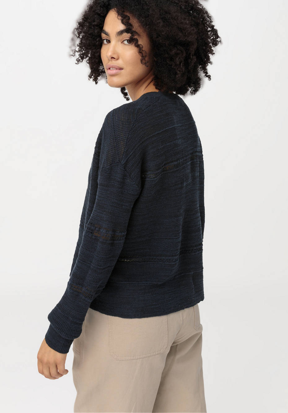 Strickjacke aus Leinen mit Bio-Baumwolle
