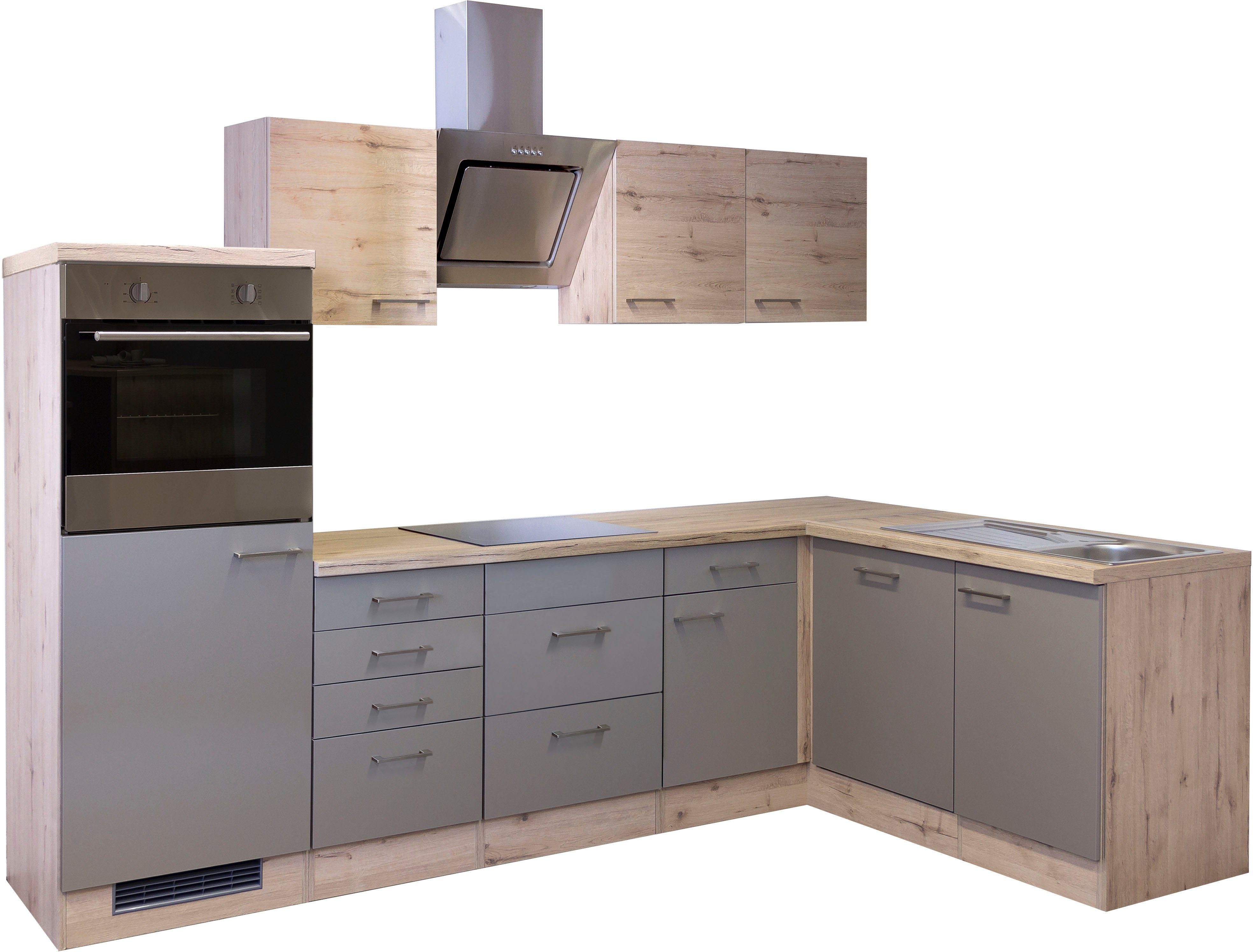 Flex-Well Küche Riva, mit E-Geräten, Stellmaß 280x170 cm, in vielen Farbvarianten erhältlich