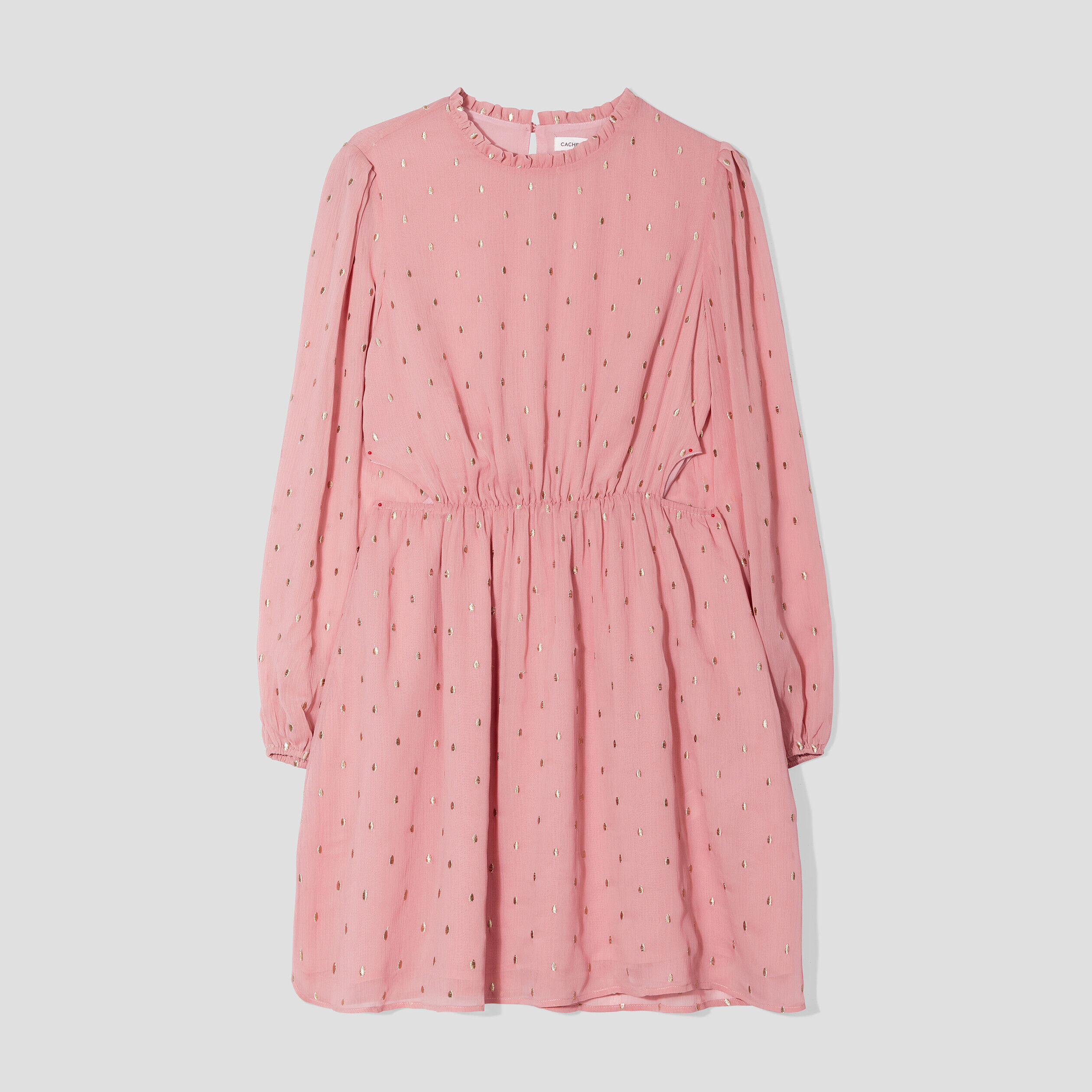 Robe évasée col montant rose femme | Cache Cache